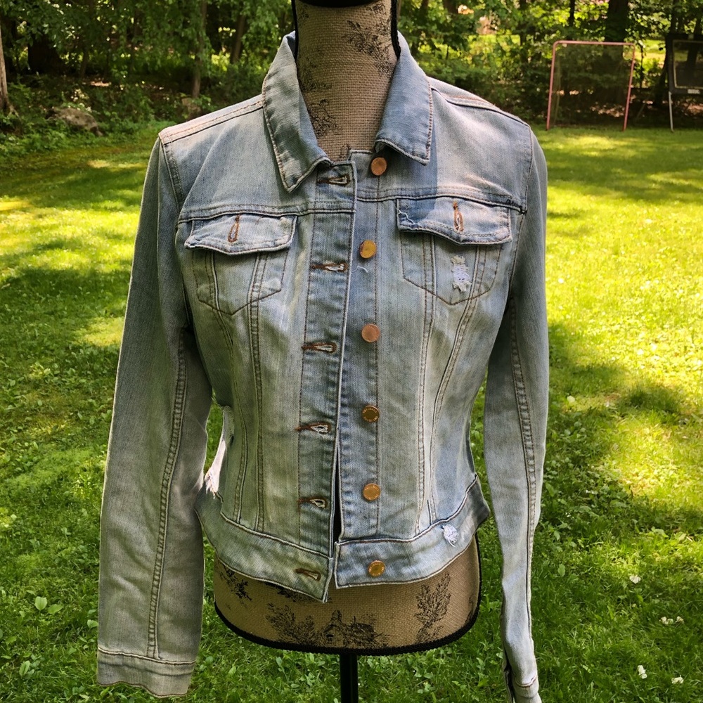 Distressed Demin Jacket size L - Picture 2 of 5